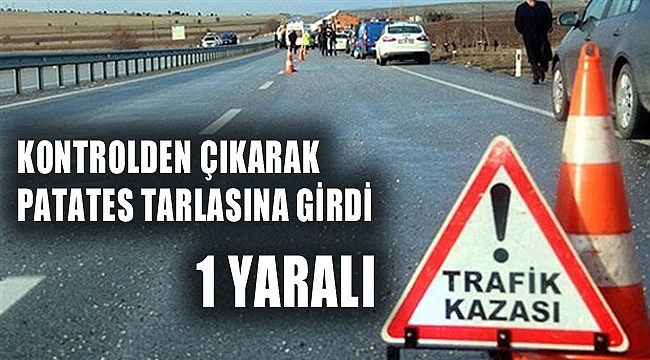 KONTROLDEN ÇIKARAK PATATES TARLASINA GİRDİ: 1 YARALI