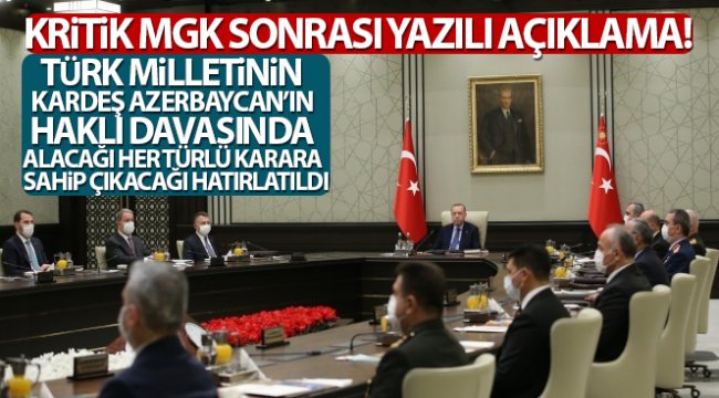 MGK, Ermenistan’ın mütecaviz tutumuna dikkat çekti