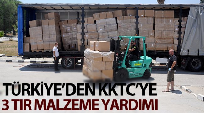 Türkiye'den KKTC'ye 3 tır tıbbi malzeme yardımı