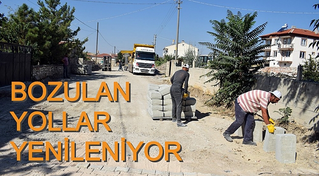 İSCEHİSAR'DA PARKE YOL ÇALIŞMASI BAŞLADI