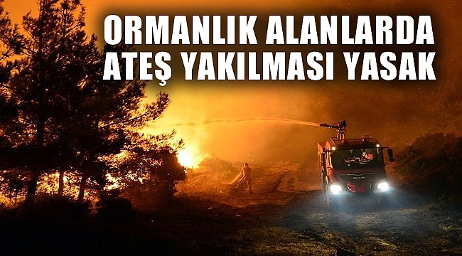 ORMANLIK ALANLARDA ATEŞ YAKILMASI YASAKLANDI