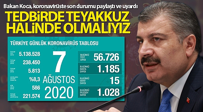 Sağlık Bakanı Fahrettin Koca, koronavirüste son durumu açıkladı!
