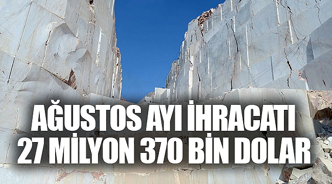 AĞUSTOS AYI İHRACATI 27 MİLYON 370 BİN DOLAR