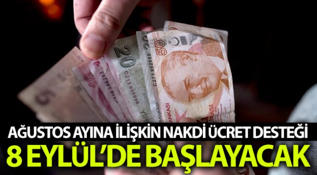 Ağustos ayına ilişkin Nakdi Ücret Desteği ödemeleri 8 Eylül’de başlayacak