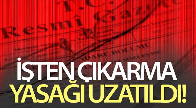 İşten çıkarma ve ücretsiz izin desteği Resmi Gazete