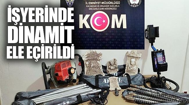 İŞYERİNDE DİNAMİT ELE EÇİRİLDİ
