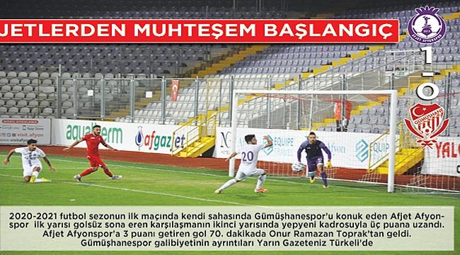 JETLERDEN MUHTEŞEM BAŞLANGIÇ 1-0