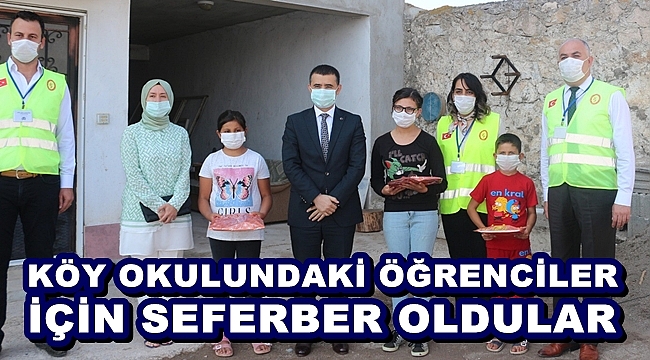 KÖY OKULUNDAKİ ÖĞRENCİLER İÇİN SEFERBER OLDULAR