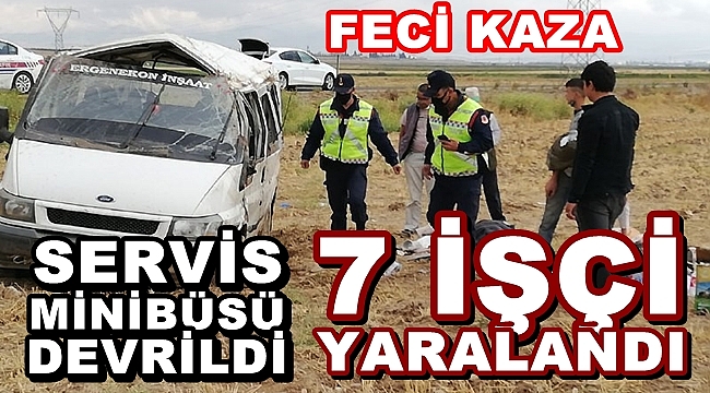 MİNİBÜS DEVRİLDİ: 7 YARALI