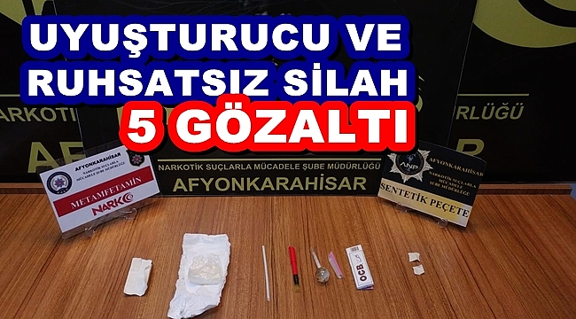Polis durdurduğu araçlarda uyuşturucu ve ruhsatsız silahla yakaladı