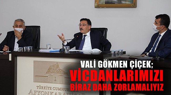 VALİ GÖKMEN ÇİÇEK, VİCDANLARIMIZI BİRAZ DAHA ZORLAMALIYIZ