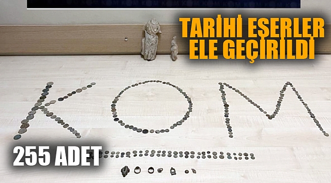 255 parça tarihi eser ele geçirildi