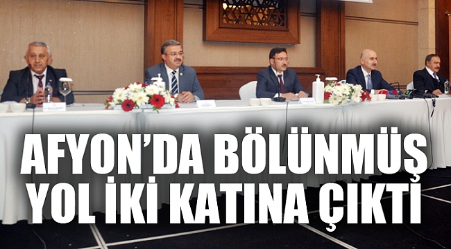 AFYON’DA BÖLÜNMÜŞ YOL İKİ KATINA ÇIKTI