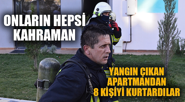Afyonkarahisar'da yangın çıkan apartmandaki 8 kişi itfaiye ekiplerince kurtarıldı