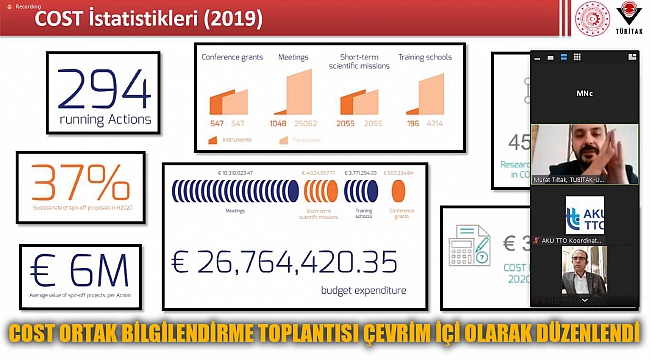 COST ORTAK BİLGİLENDİRME TOPLANTISI ÇEVRİM İÇİ OLARAK DÜZENLENDİ