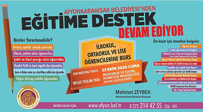 ÖĞRENCİ DOSTU BAŞKAN’DAN BURS DESTEĞİ