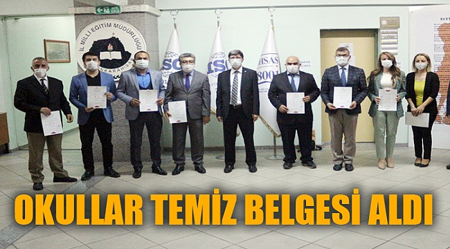 OKULLAR TEMİZ BELGESİ ALDI