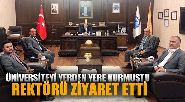 ÜNİVERSİTEYİ YERDEN YERE VURMUŞTU; ŞİMDİ DE ZİYARET ETTİ