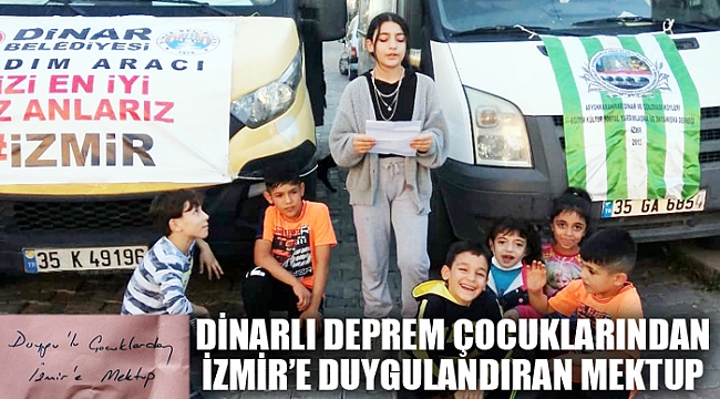 25 yıl önce depremle sarsılan Dinar&#039;ın çocuklarından İzmir&#039;e &quot;duygulandıran&quot; mektup
