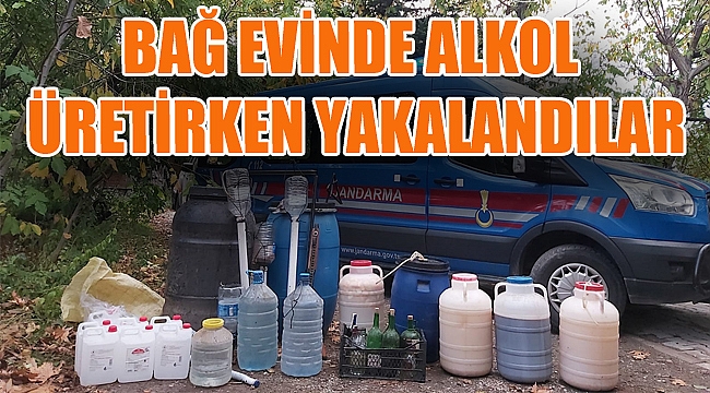 AFYON’DA BAĞ EVİNDE ALKOL ÜRETİRKEN YAKALANDILAR