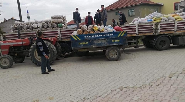 Köylülerden deprem bölgesine 3 ton patates