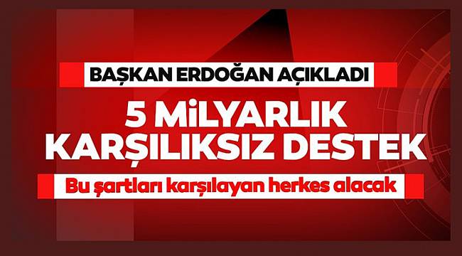 Pandemi döneminde 5 milyarlık destek müjdesi