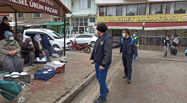 Şuhut'ta 'Yöresel Ürünler Pazarı'nda korona virüs denetimi
