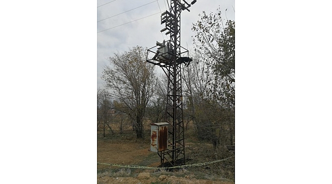 Trafo üzerinde yanmış halde bulundu