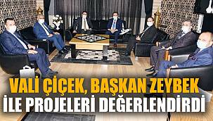 VALİ ÇİÇEK, ZEYBEK İLE PROJELERİ DEĞERLENDİRDİ