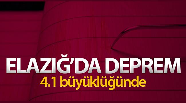 Elazığ'da 4.1 büyüklüğünde deprem