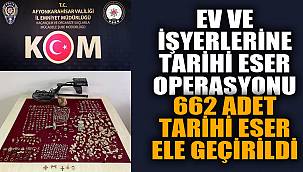 Ev ve iş yerinden 662 adet tarihi eser çıktı 