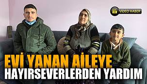 Evi yanan aileye hayırseverler sahip çıktı 