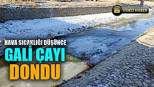 Hava sıcaklığı düşünce Şuhut'ta Gali Çayı dondu 