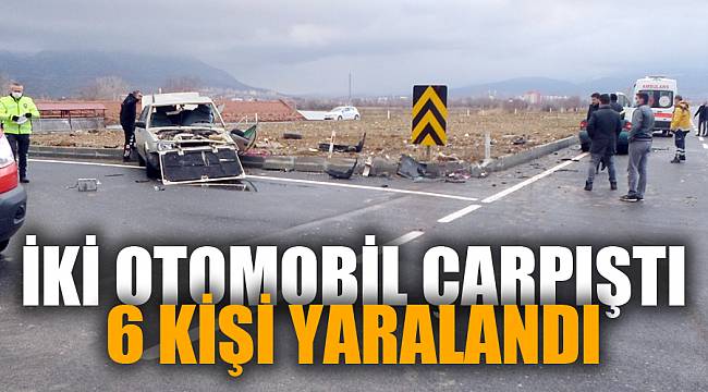İki otomobilin çarpıştığı kazada 6 kişi yaralandı