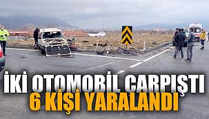 İki otomobilin çarpıştığı kazada 6 kişi yaralandı 