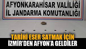 İzmir’den tarihi eser satmak için Afyon’a gelen şahısları jandarma yakaladı 