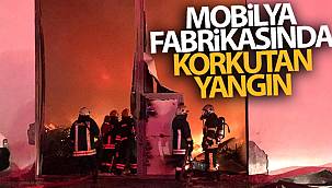 Mobilya fabrikasında korkutan yangın!