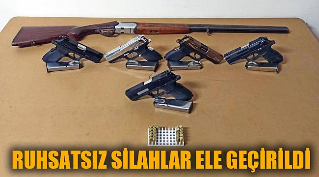 Polis baskınlarında 5 ruhsatsız silah ele geçirildi