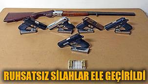Polis baskınlarında 5 ruhsatsız silah ele geçirildi 