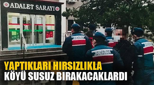Yaptıkları hırsızlıkla köyü susuz bırakacaklardı