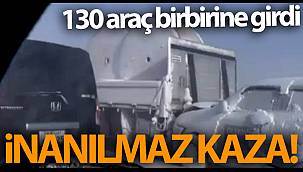 Zincirleme kaza: 130 araç birbirine girdi
