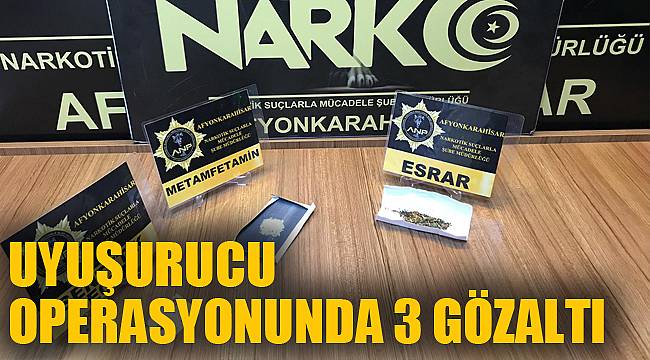 AFYON'DA UYUŞTURUCU OPERASYONU, 3 GÖZALTI