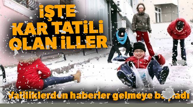 İşte kar tatili olan iller!