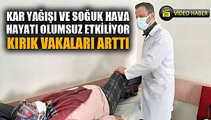Kar yağışıyla birlikte düşmeye bağlı kırık vakaları da arttı