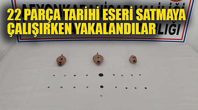 22 parça tarihi eseri satmaya çalışırken yakalandılar