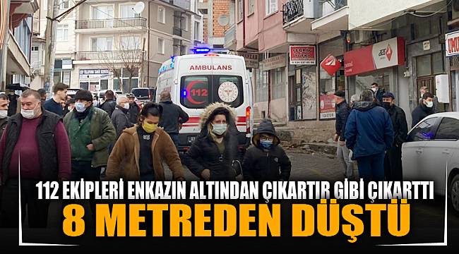 3 katlı binanın çatı katında aşağıya düşen işçi ağır yaralandı