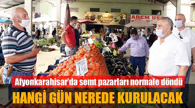 Afyonkarahisar'da semt pazarları normale döndü
