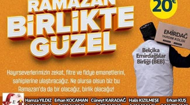 Belçika Emirdağlılar Birliği yardımlarına devam edecek
