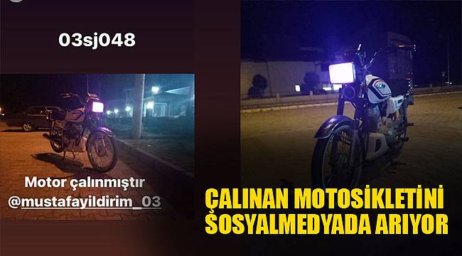 Çalınan motosikletini sosyal medyada arıyor