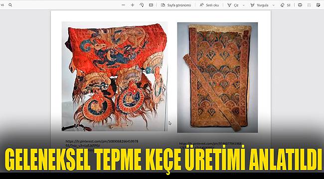Geleneksel Tepme Keçe üretimi anlatıldı